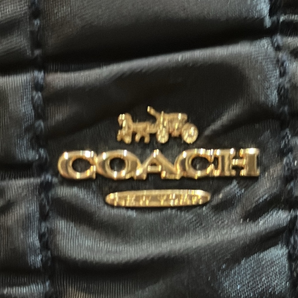 Authentic Coach Small Boxy Cosmetic Case w/Ruching in Midnight Blue, NWOT - Picture 8 of 13
